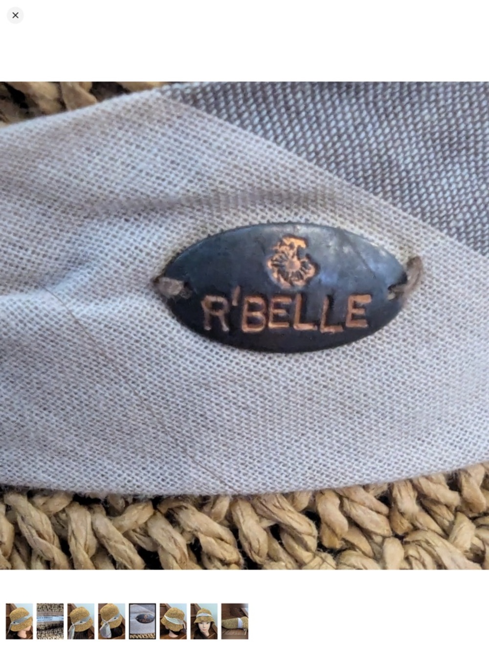 Scotch R'belle Packable Tan Straw Bucket Hat with Ribbon Size small - Picture 4 of 7